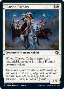 2021 Magic: The Gathering: Innistrad: Midnight Hunt (MID) - Clarion Cathars (#14, Common)