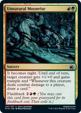 2021 Magic: The Gathering: Innistrad: Midnight Hunt (MID) - Unnatural Moonrise (#247, Uncommon) (, Lightly Played)