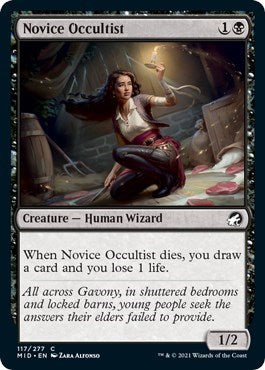 2021 Magic: The Gathering: Innistrad: Midnight Hunt (MID) - Novice Occultist (#117, Common) (, Near Mint)