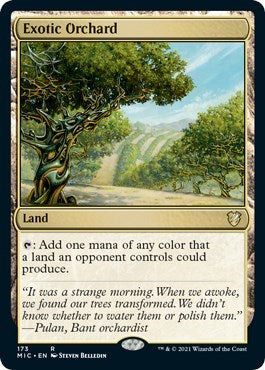 2021 Magic: The Gathering: Commander: Innistrad: Midnight Hunt (MIC) - Exotic Orchard (#173, Rare) (, Lightly Played)