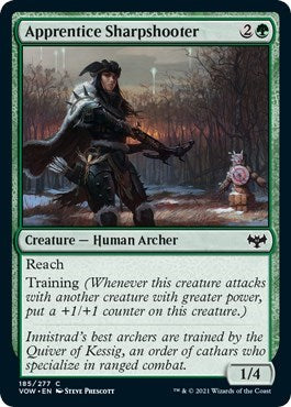 2021 Magic: The Gathering: Innistrad: Crimson Vow (VOW) - Apprentice Sharpshooter (#185, Common) (, Near Mint)