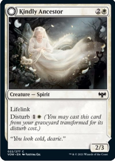 2021 Magic: The Gathering: Innistrad: Crimson Vow (VOW) - Kindly Ancestor (#22, Common) (, Near Mint)
