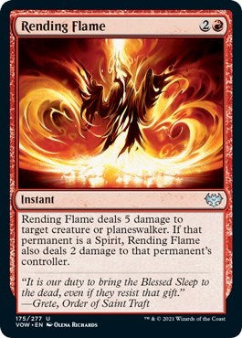 2021 Magic: The Gathering: Innistrad: Crimson Vow (VOW) - Rending Flame (#175, Uncommon) (, Near Mint)