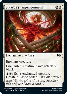 2021 Magic: The Gathering: Innistrad: Crimson Vow (VOW) - Sigardas Imprisonment (#35, Common) (, Near Mint)