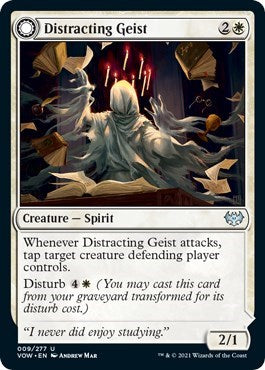 2021 Magic: The Gathering: Innistrad: Crimson Vow (VOW) - Distracting Geist (#9, Uncommon) (, Near Mint)