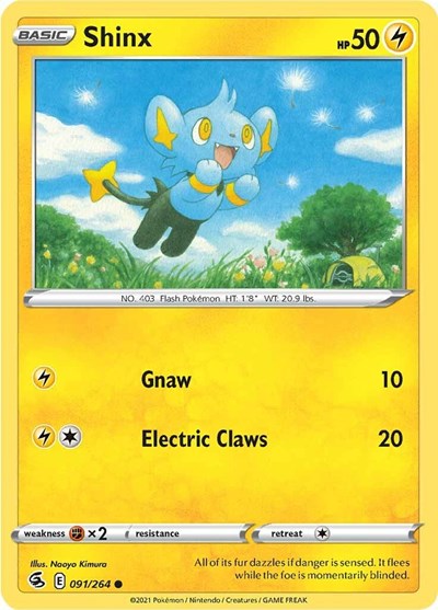 2021 Pokemon: SWSH08: Fusion Strike (SWSH08) - Shinx (#091/264, Common) (, Near Mint)