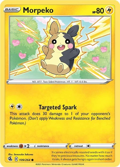 2021 Pokemon: SWSH08: Fusion Strike (SWSH08) - Morpeko 109 (#109/264, Common) (, Near Mint)