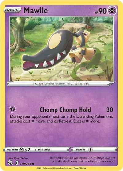 2021 Pokemon: SWSH08: Fusion Strike (SWSH08) - Mawile (#119/264, Common) (, Near Mint)