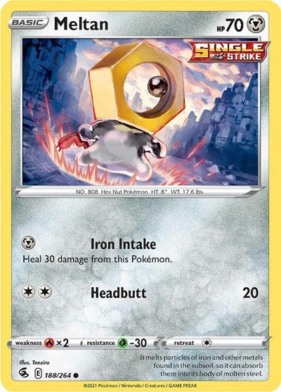 2021 Pokemon: SWSH08: Fusion Strike (SWSH08) - Meltan (#188/264, Common) (, Near Mint)