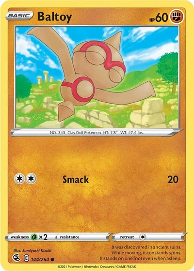 2021 Pokemon: SWSH08: Fusion Strike (SWSH08) - Baltoy (#144/264, Common) (, Near Mint)