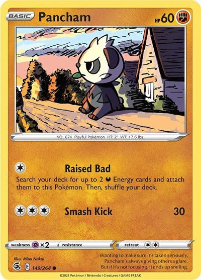 2021 Pokemon: SWSH08: Fusion Strike (SWSH08) - Pancham (#149/264, Common) (, Near Mint)