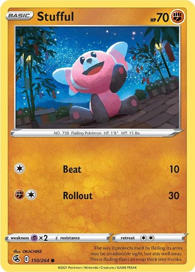 2021 Pokemon: SWSH08: Fusion Strike (SWSH08) - Stufful (#150/264, Common) (, Near Mint)