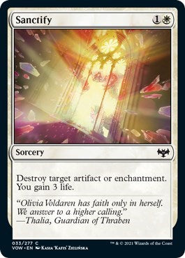 2021 Magic: The Gathering: Innistrad: Crimson Vow (VOW) - Sanctify (#33, Common) (, Near Mint)