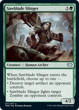 2021 Magic: The Gathering: Innistrad: Crimson Vow (VOW) - Sawblade Slinger (#217, Uncommon) (, Near Mint)