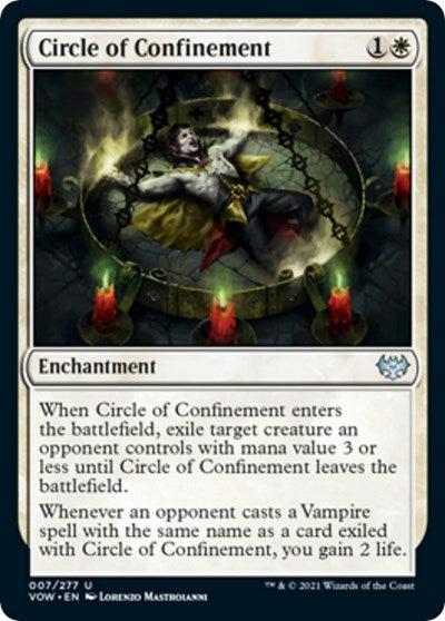 2021 Magic: The Gathering: Innistrad: Crimson Vow (VOW) - Circle of Confinement (#7, Uncommon) (, Near Mint)