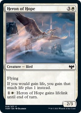 2021 Magic: The Gathering: Innistrad: Crimson Vow (VOW) - Heron of Hope (#18, Common) (, Near Mint)