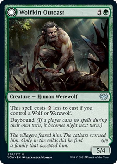 2021 Magic: The Gathering: Innistrad: Crimson Vow (VOW) - Wolfkin Outcast (#229, Uncommon) (, Near Mint)