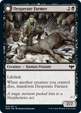 2021 Magic: The Gathering: Innistrad: Crimson Vow (VOW) - Desperate Farmer (#104, Common) (, Near Mint)