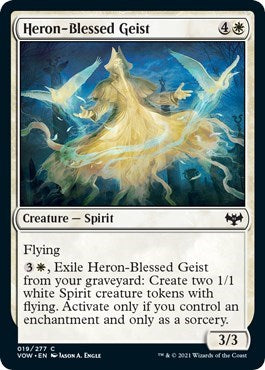 2021 Magic: The Gathering: Innistrad: Crimson Vow (VOW) - Heron Blessed Geist (#19, Common) (, Near Mint)