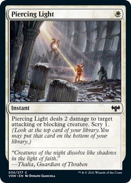 2021 Magic: The Gathering: Innistrad: Crimson Vow (VOW) - Piercing Light (#30, Common) (, Near Mint)