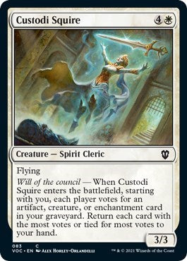 2021 Magic: The Gathering: Commander: Innistrad: Crimson Vow (VOC) - Custodi Squire (#83, Common) (, Near Mint)