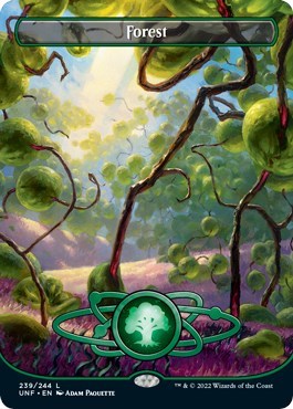 2022 Magic: The Gathering: Unfinity (UNF) - Forest 239 Borderless (#239, Land) (, Near Mint)