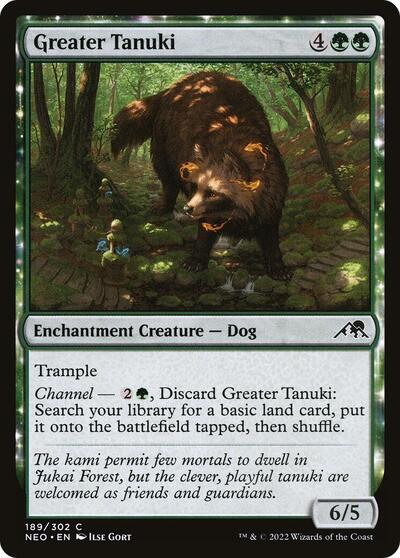 2022 Magic: The Gathering: Kamigawa: Neon Dynasty (NEO) - Greater Tanuki (#189, Common) (, Lightly Played)