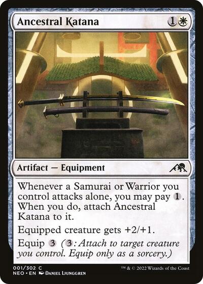 2022 Magic: The Gathering: Kamigawa: Neon Dynasty (NEO) - Ancestral Katana (#1, Common)