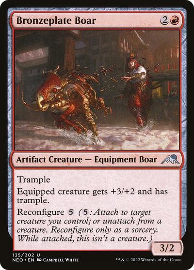 2022 Magic: The Gathering: Kamigawa: Neon Dynasty (NEO) - Bronzeplate Boar (#135, Uncommon) (, Near Mint)