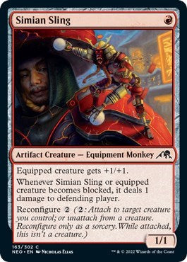 2022 Magic: The Gathering: Kamigawa: Neon Dynasty (NEO) - Simian Sling (#163, Common) (, Lightly Played)