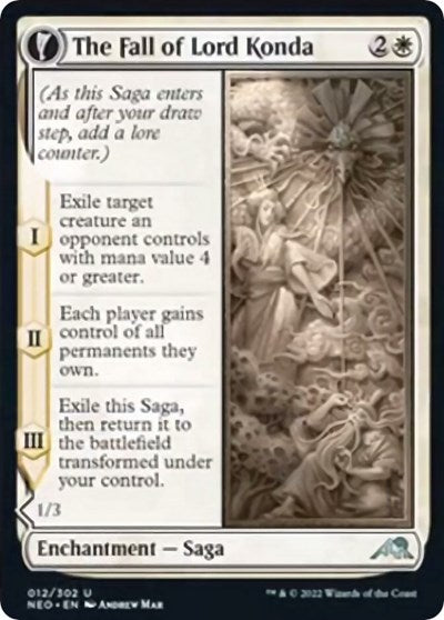 2022 Magic: The Gathering: Kamigawa: Neon Dynasty (NEO) - The Fall of Lord Konda (#12, Uncommon) (, Lightly Played)