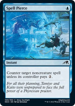 2022 Magic: The Gathering: Kamigawa: Neon Dynasty (NEO) - Spell Pierce (#80, Common) (, Lightly Played)