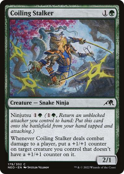 2022 Magic: The Gathering: Kamigawa: Neon Dynasty (NEO) - Coiling Stalker (#179, Common) (, Lightly Played)