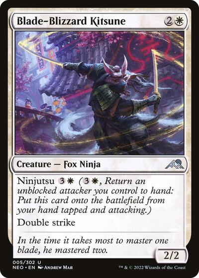 2022 Magic: The Gathering: Kamigawa: Neon Dynasty (NEO) - Blade Blizzard Kitsune (#5, Uncommon) (, Near Mint)
