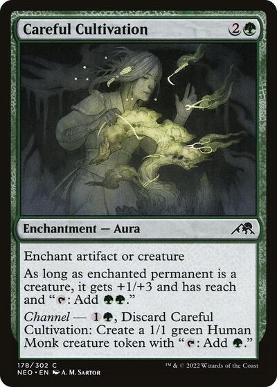 2022 Magic: The Gathering: Kamigawa: Neon Dynasty (NEO) - Careful Cultivation (#178, Common)