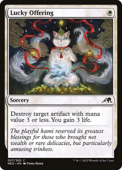 2022 Magic: The Gathering: Kamigawa: Neon Dynasty (NEO) - Lucky Offering (#27, Common)