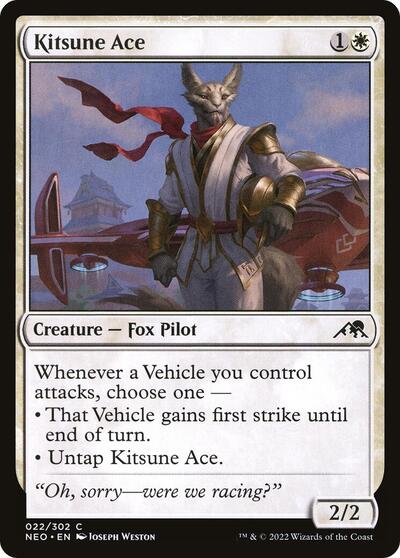 2022 Magic: The Gathering: Kamigawa: Neon Dynasty (NEO) - Kitsune Ace (#22, Common)