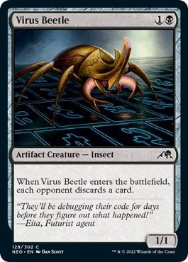 2022 Magic: The Gathering: Kamigawa: Neon Dynasty (NEO) - Virus Beetle (#128, Common) (, Lightly Played)