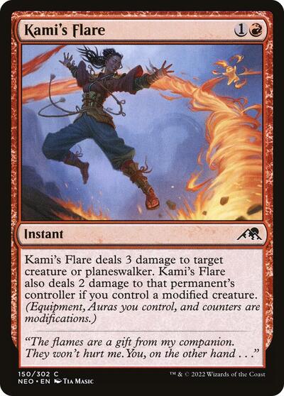 2022 Magic: The Gathering: Kamigawa: Neon Dynasty (NEO) - Kamis Flare (#150, Common) (, Near Mint)