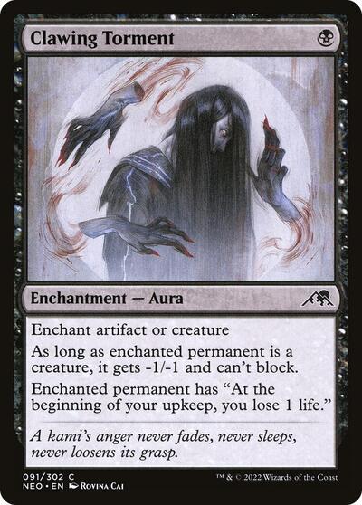 2022 Magic: The Gathering: Kamigawa: Neon Dynasty (NEO) - Clawing Torment (#91, Common) (, Lightly Played)