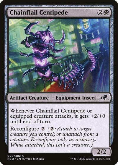 2022 Magic: The Gathering: Kamigawa: Neon Dynasty (NEO) - Chainflail Centipede (#90, Common)