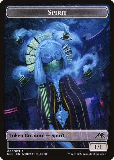 2022 Magic: The Gathering: Kamigawa: Neon Dynasty (NEO) - Spirit Token 002 (#2, T) (, Lightly Played)
