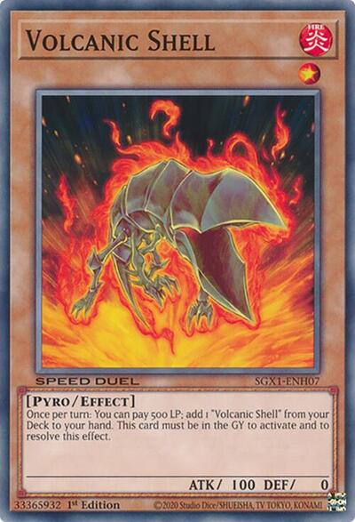 2022 YuGiOh: Speed Duel GX: Duel Academy Box () - Volcanic Shell (#SGX1-ENH07, Common) (1st Edition, Near Mint)