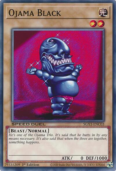 2022 YuGiOh: Speed Duel GX: Duel Academy Box () - Ojama Black (#SGX1-ENC03, Common) (1st Edition, Near Mint)