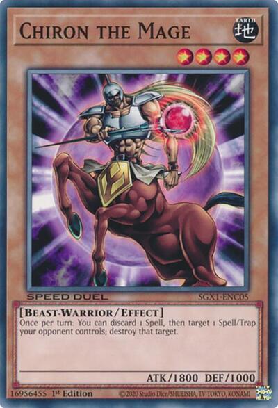 2022 YuGiOh: Speed Duel GX: Duel Academy Box () - Chiron the Mage (#SGX1-ENC05, Common) (1st Edition, Near Mint)