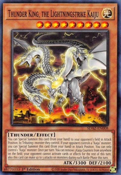 2022 YuGiOh: Structure Deck: Albaz Strike (SDAZ) - Thunder King the Lightningstrike Kaiju (#SDAZ-EN008, Common) (1st Edition, Near Mint)