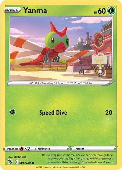 2022 Pokemon: SWSH10: Astral Radiance (SWSH10) - Yanma (#006/189, Common) (, Near Mint)