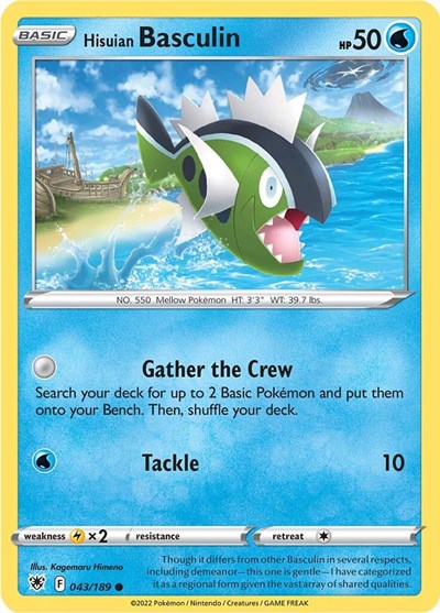 2022 Pokemon: SWSH10: Astral Radiance (SWSH10) - Hisuian Basculin (#043/189, Common) (, Near Mint)