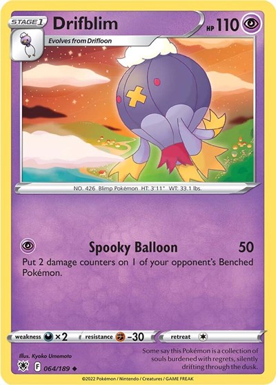 2022 Pokemon: SWSH10: Astral Radiance (SWSH10) - Drifblim (#064/189, Uncommon) (, Near Mint)