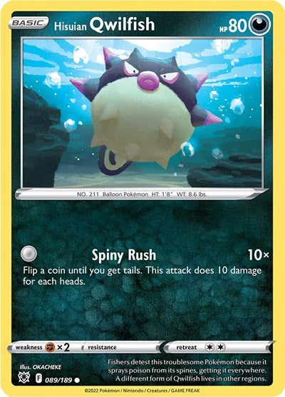 2022 Pokemon: SWSH10: Astral Radiance (SWSH10) - Hisuian Qwilfish (89) (#089/189, Common) (, Near Mint)